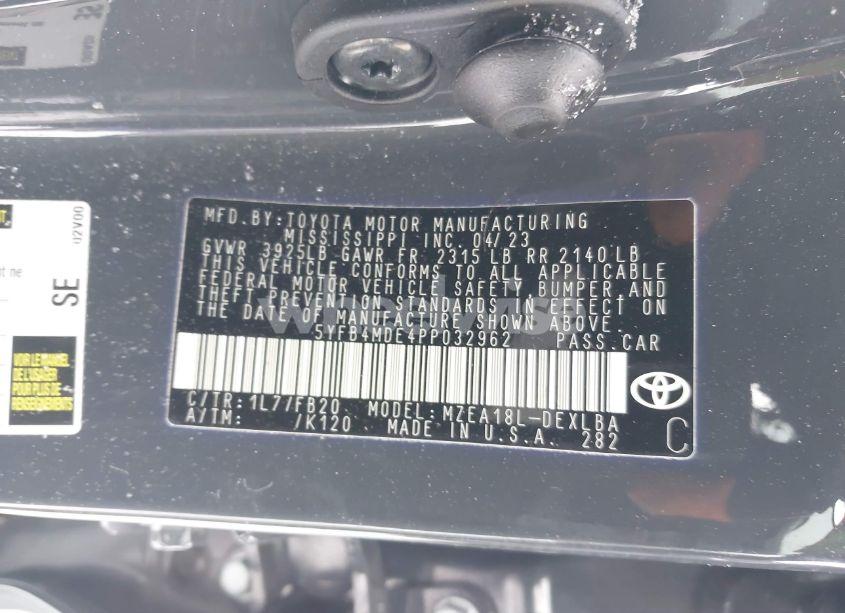 Photo 9 of 2023 Toyota Corolla LE (VIN 5YFB4MDE4PP032962)