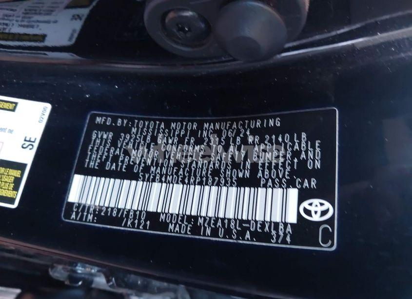 Photo 9 of 2024 Toyota Corolla LE (VIN 5YFB4MDE4RP187935)