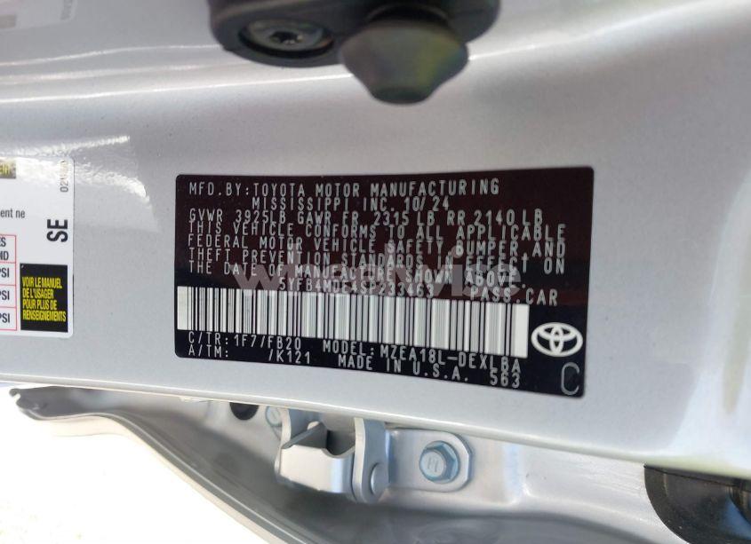Photo 9 of 2025 Toyota Corolla LE (VIN 5YFB4MDE4SP233463)