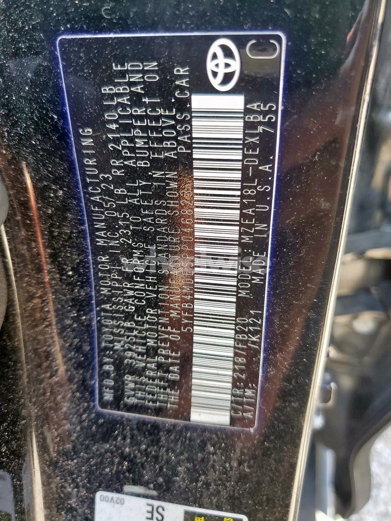 2023 TOYOTA COROLLA LE (VIN 5YFB4MDE5PP046823) main photo