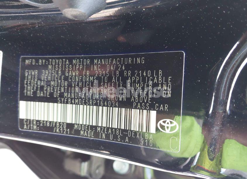 Photo 9 of 2024 Toyota Corolla LE (VIN 5YFB4MDE5RP164034)