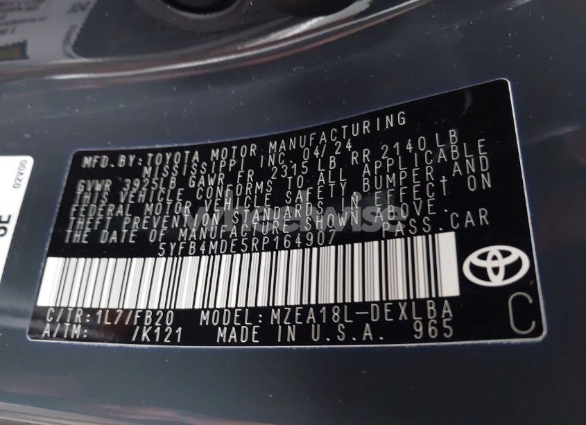 Photo 9 of 2024 Toyota Corolla LE (VIN 5YFB4MDE5RP164907)