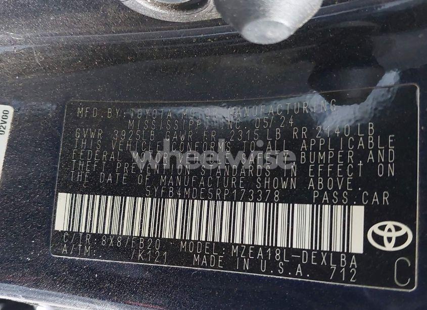 Photo 9 of 2024 Toyota Corolla LE (VIN 5YFB4MDE5RP173378)