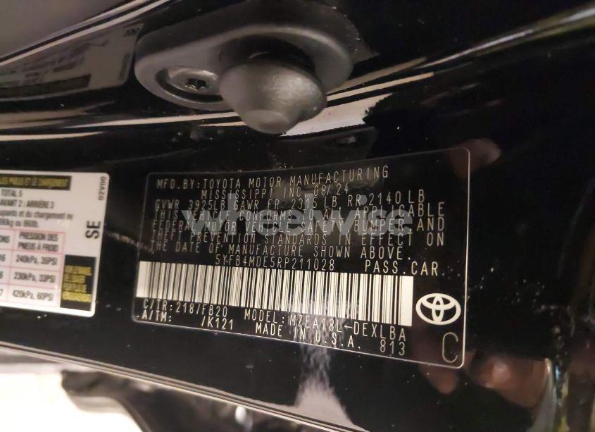 Photo 9 of 2024 Toyota Corolla LE (VIN 5YFB4MDE5RP211028)