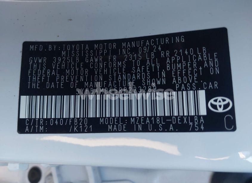 Photo 9 of 2024 Toyota Corolla LE (VIN 5YFB4MDE5RP223289)