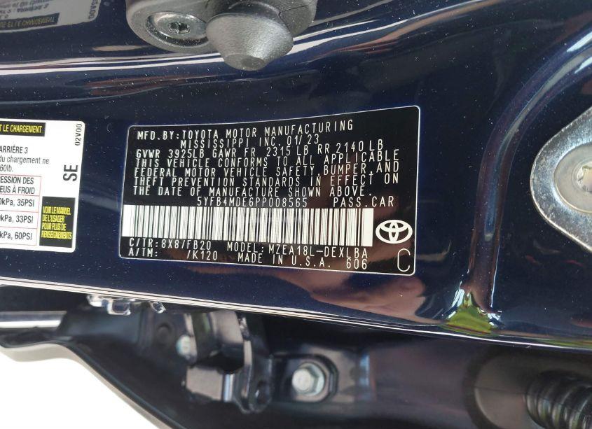 Photo 9 of 2023 Toyota Corolla LE (VIN 5YFB4MDE6PP008565)