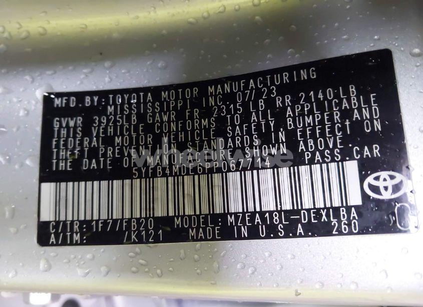 Photo 9 of 2023 Toyota Corolla LE (VIN 5YFB4MDE6PP067714)