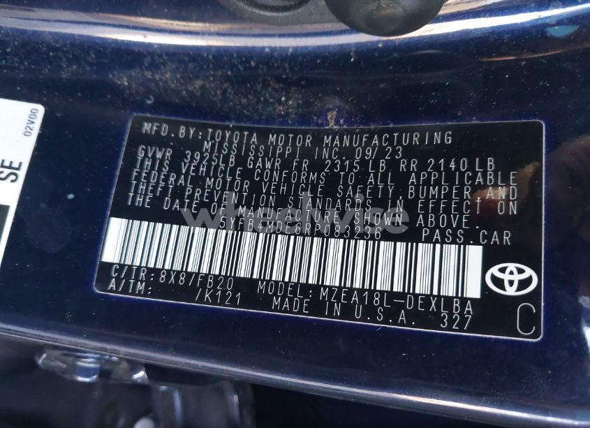 Photo 9 of 2024 Toyota Corolla LE (VIN 5YFB4MDE6RP083236)