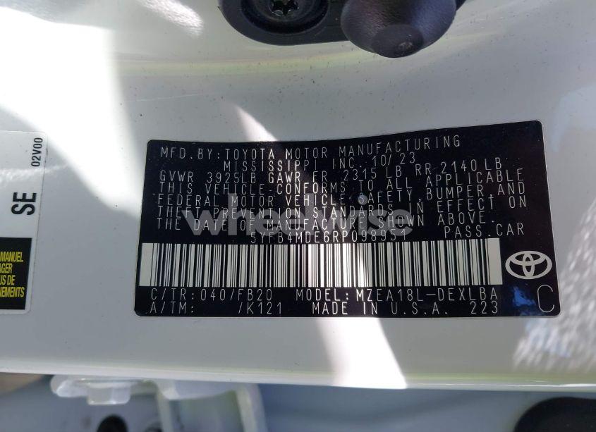 Photo 9 of 2024 Toyota Corolla LE (VIN 5YFB4MDE6RP098951)