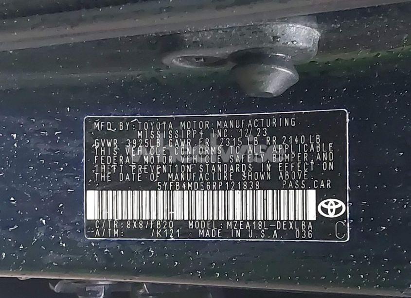 Photo 9 of 2024 Toyota Corolla LE (VIN 5YFB4MDE6RP121838)