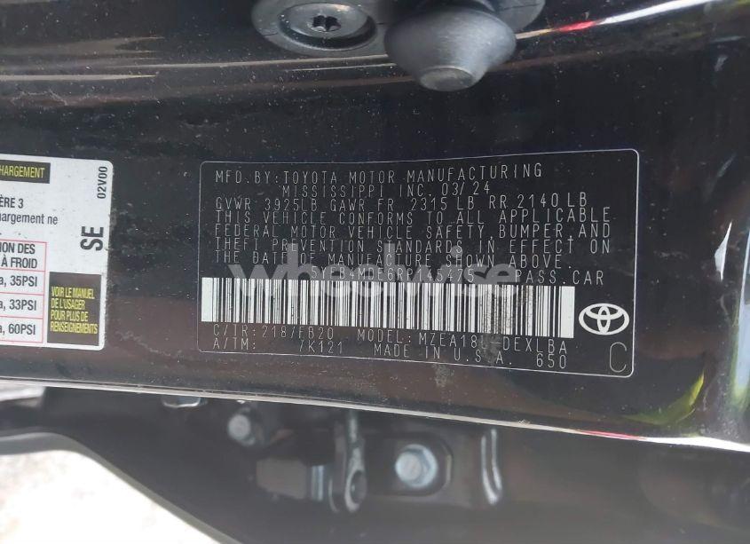 Photo 9 of 2024 Toyota Corolla LE (VIN 5YFB4MDE6RP145475)
