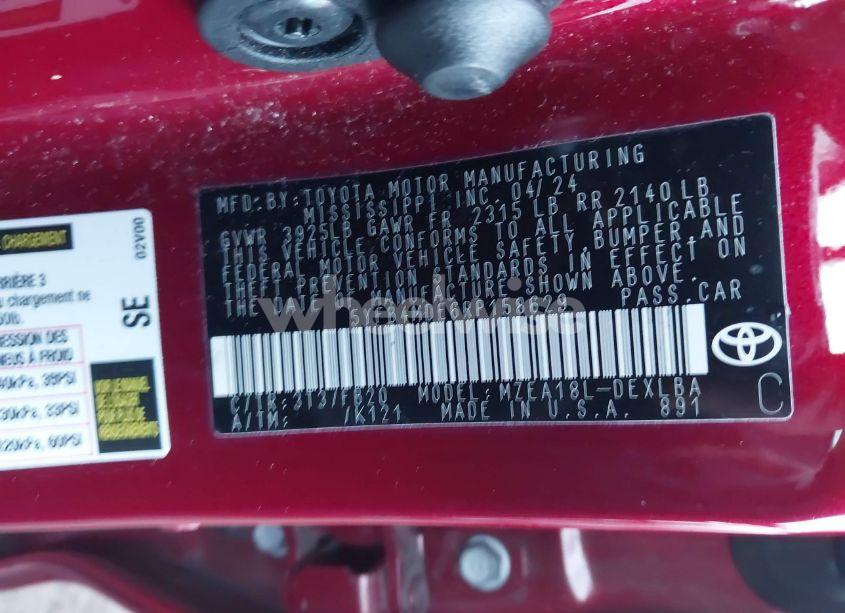 Photo 9 of 2024 Toyota Corolla LE (VIN 5YFB4MDE6RP158629)