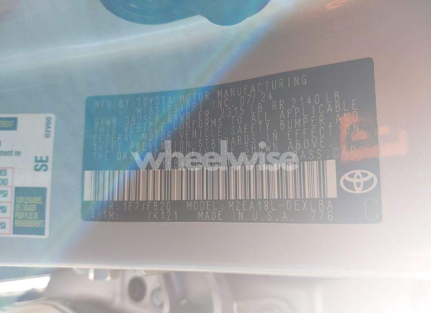 Photo 9 of 2024 Toyota Corolla LE (VIN 5YFB4MDE6RP199083)