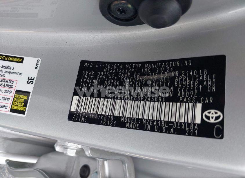 Photo 9 of 2025 Toyota Corolla LE (VIN 5YFB4MDE6SP245694)