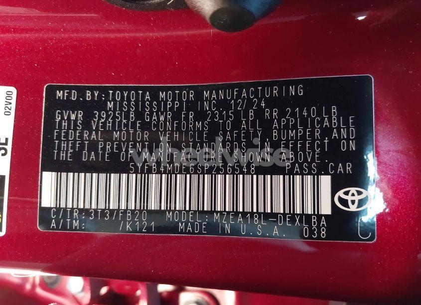 Photo 9 of 2025 Toyota Corolla LE (VIN 5YFB4MDE6SP256548)