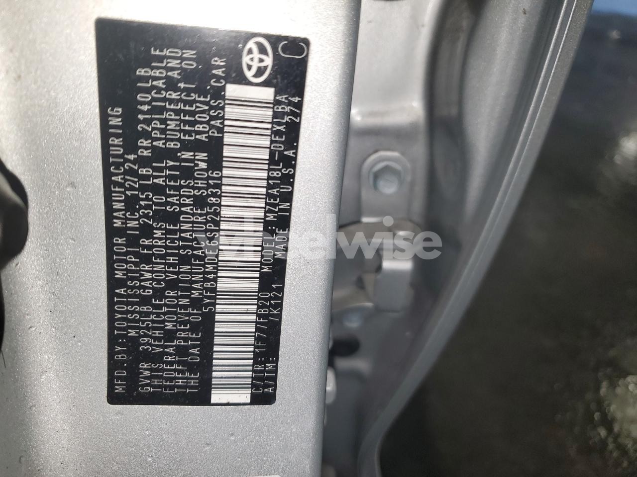 Photo 13 of 2025 TOYOTA COROLLA LE (VIN 5YFB4MDE6SP258316)