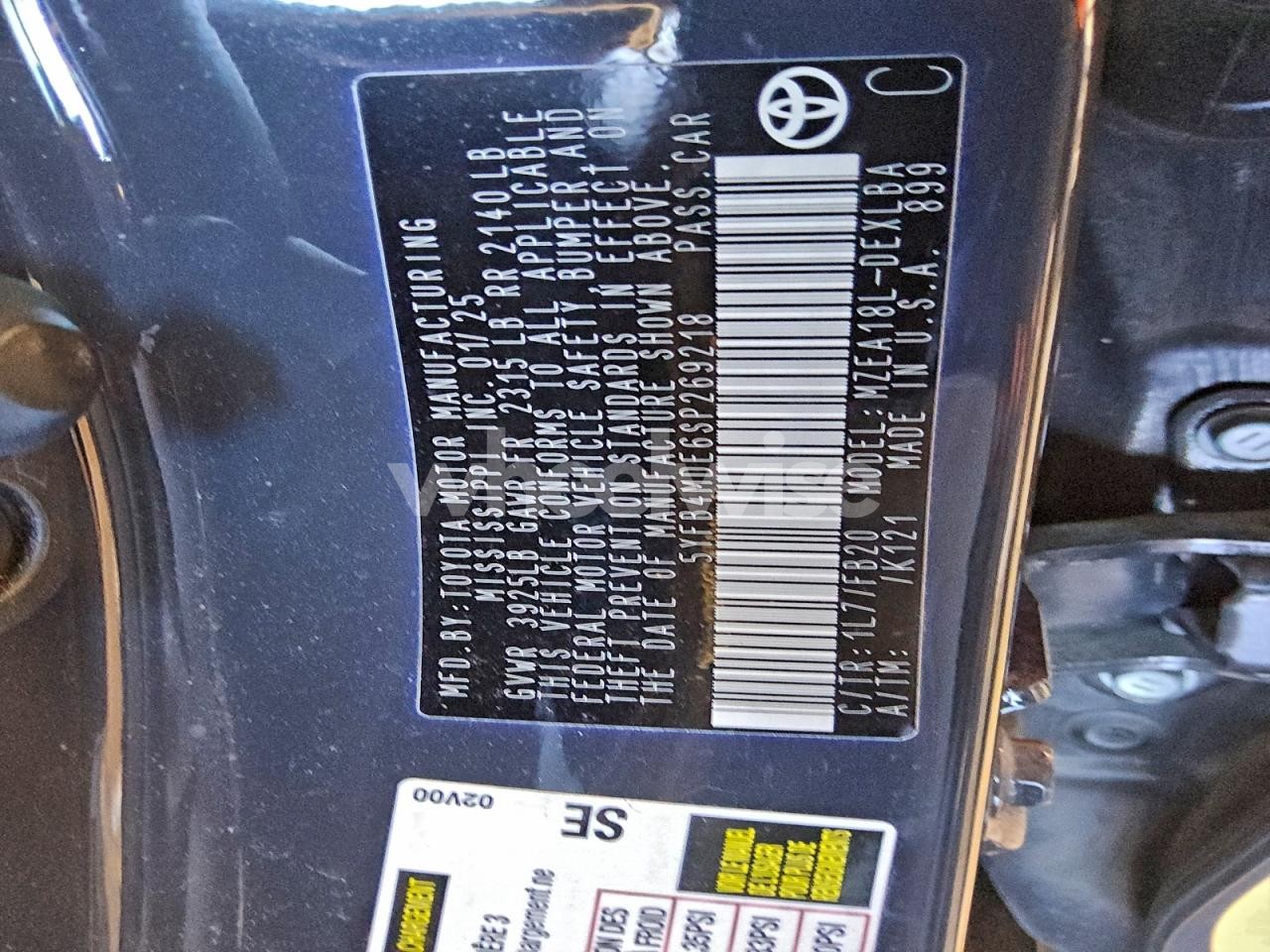 Photo 12 of 2025 TOYOTA COROLLA LE (VIN 5YFB4MDE6SP269218)