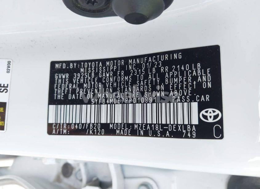 Photo 9 of 2023 Toyota Corolla LE (VIN 5YFB4MDE7PP010891)