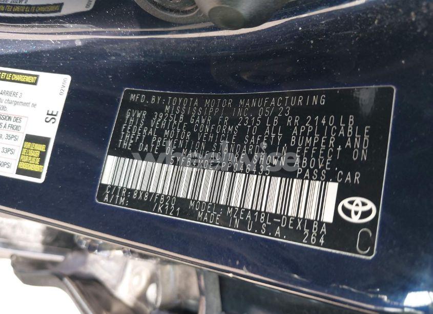 Photo 9 of 2023 Toyota Corolla LE (VIN 5YFB4MDE7PP046435)