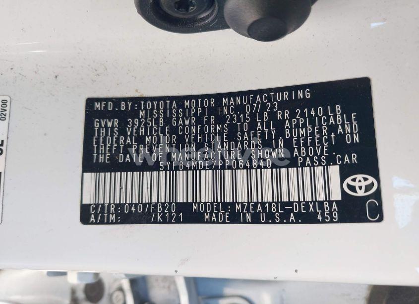 Photo 9 of 2023 Toyota Corolla LE (VIN 5YFB4MDE7PP064840)