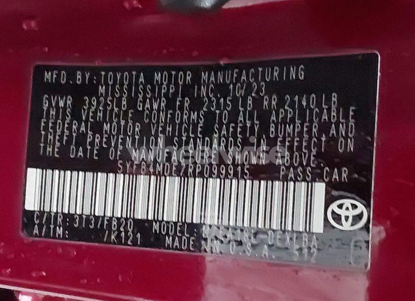 Photo 9 of 2024 Toyota Corolla LE (VIN 5YFB4MDE7RP099915)