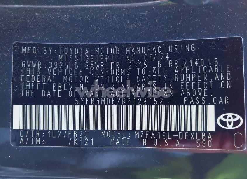 Photo 9 of 2024 Toyota Corolla LE (VIN 5YFB4MDE7RP128152)