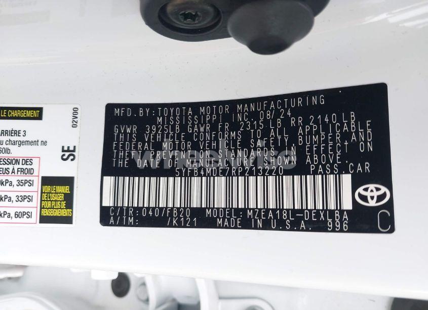 Photo 9 of 2024 Toyota Corolla LE (VIN 5YFB4MDE7RP213220)