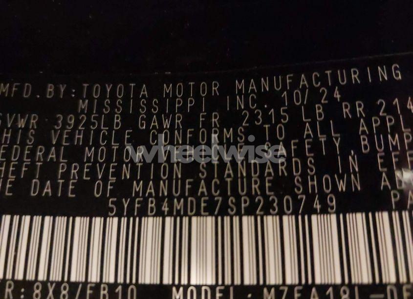 Photo 9 of 2025 Toyota Corolla LE (VIN 5YFB4MDE7SP230749)