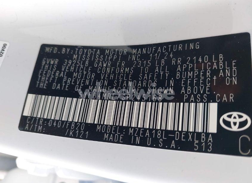 Photo 9 of 2025 Toyota Corolla LE (VIN 5YFB4MDE7SP245168)