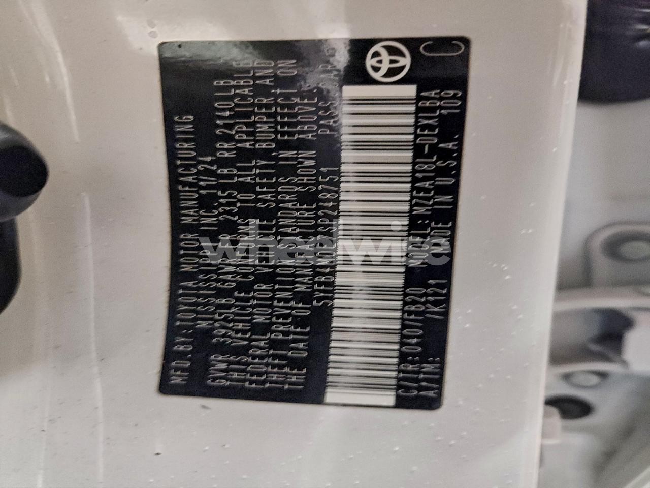 Photo 13 of 2025 TOYOTA COROLLA LE (VIN 5YFB4MDE7SP248751)