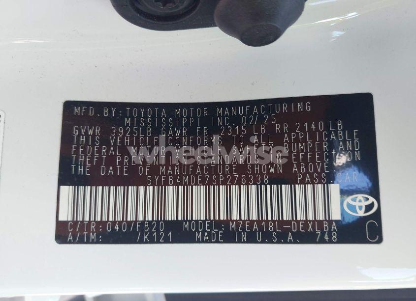 Photo 9 of 2025 Toyota Corolla LE (VIN 5YFB4MDE7SP276338)