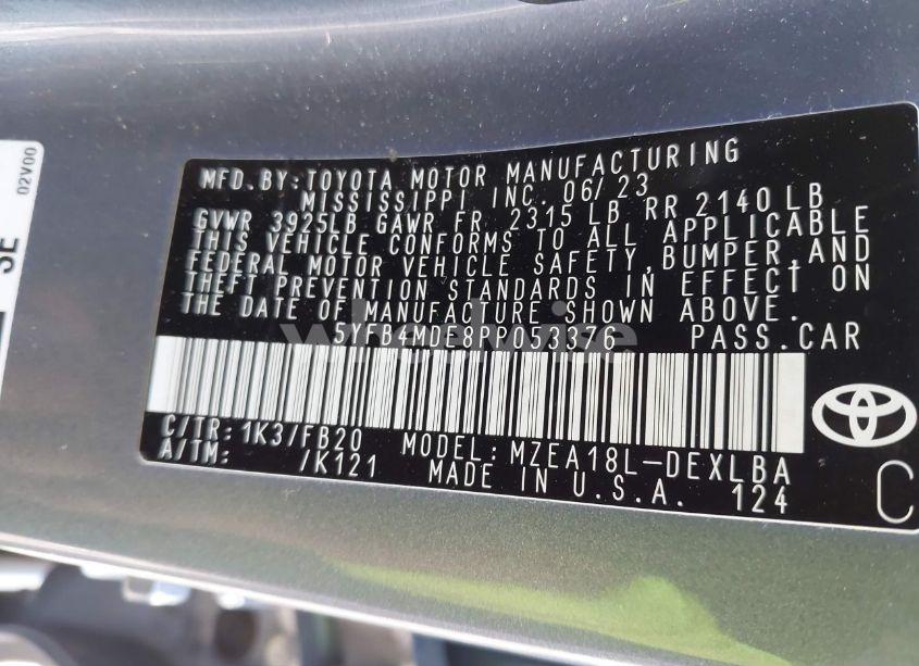 Photo 9 of 2023 Toyota Corolla LE (VIN 5YFB4MDE8PP053376)