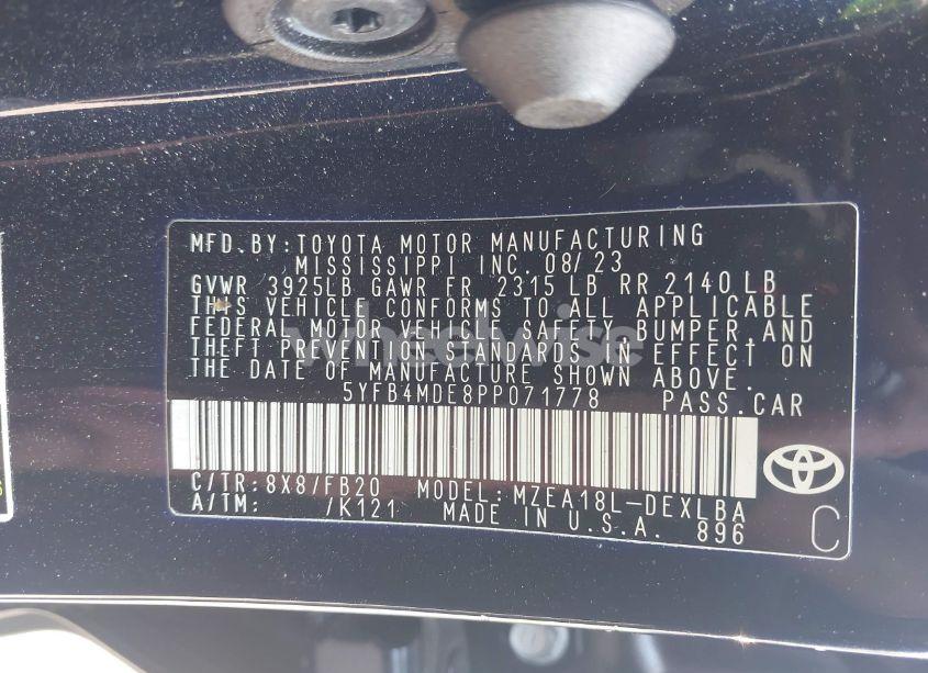 Photo 9 of 2023 Toyota Corolla LE (VIN 5YFB4MDE8PP071778)