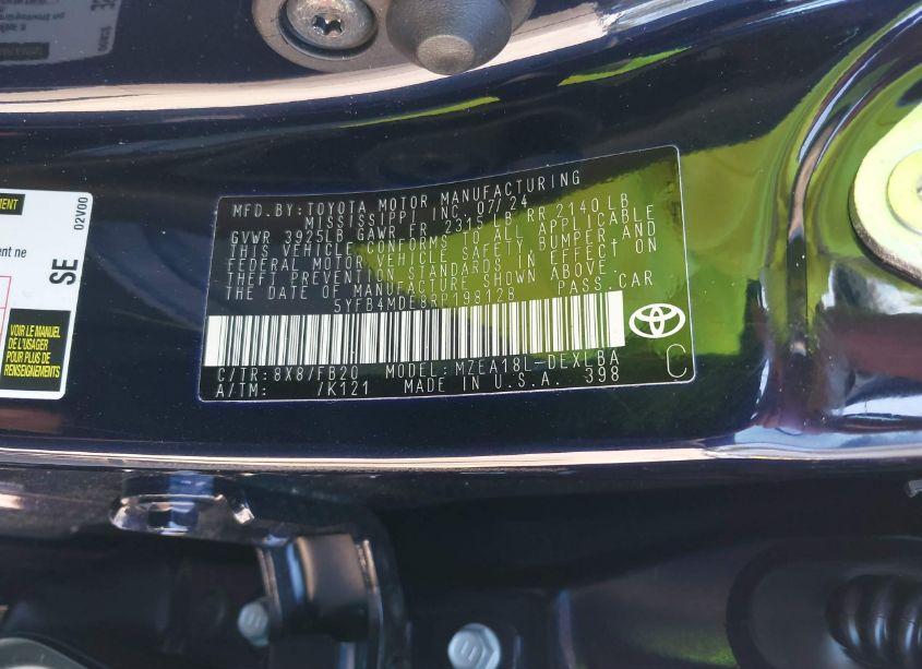 Photo 9 of 2024 Toyota Corolla LE (VIN 5YFB4MDE8RP198128)