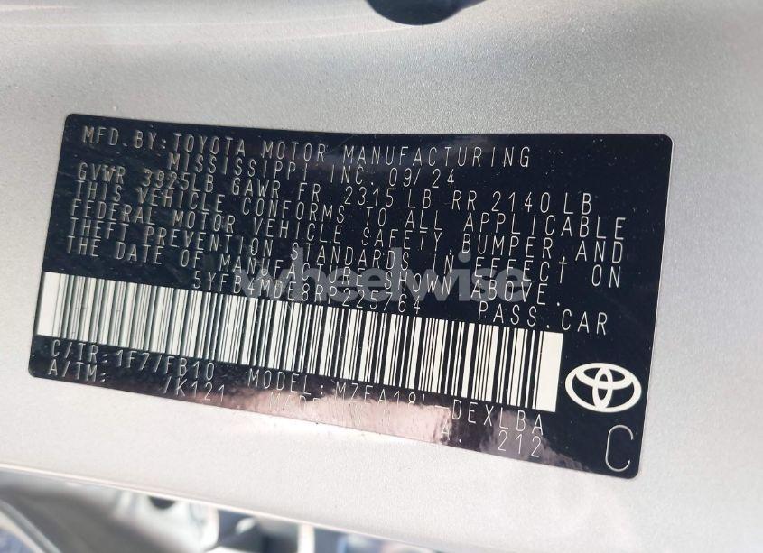 Photo 9 of 2024 Toyota Corolla LE (VIN 5YFB4MDE8RP225764)
