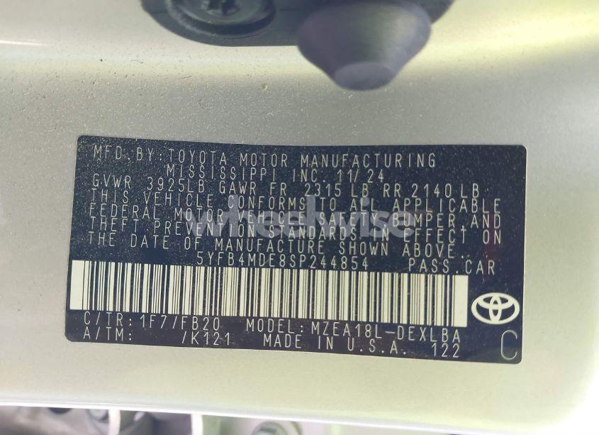 Photo 9 of 2025 Toyota Corolla LE (VIN 5YFB4MDE8SP244854)