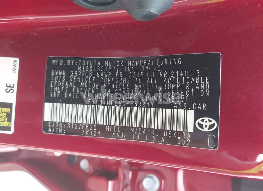 Photo 9 of 2025 Toyota Corolla LE (VIN 5YFB4MDE8SP268815)