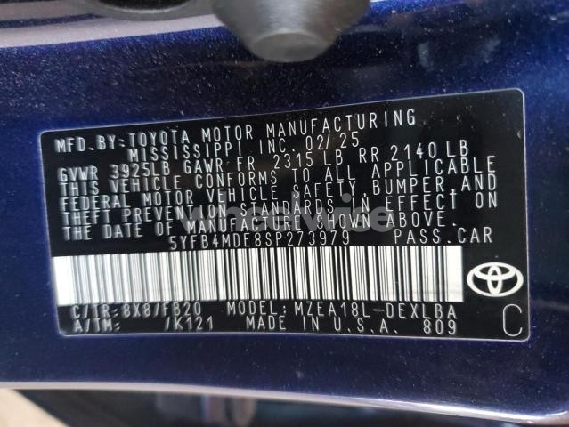 Photo 9 of 2025 TOYOTA COROLLA LE (VIN 5YFB4MDE8SP273979)