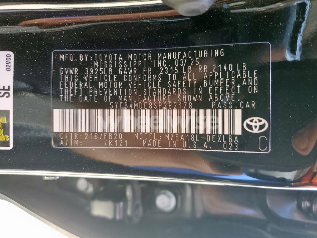 Photo 11 of 2025 TOYOTA COROLLA LE (VIN 5YFB4MDE8SP282178)