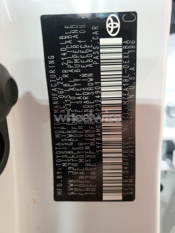 Photo 12 of 2025 TOYOTA COROLLA LE (VIN 5YFB4MDE8SP324901)