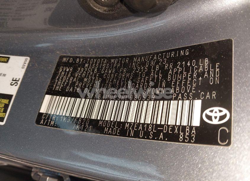 Photo 9 of 2024 Toyota Corolla LE (VIN 5YFB4MDE9RP080539)