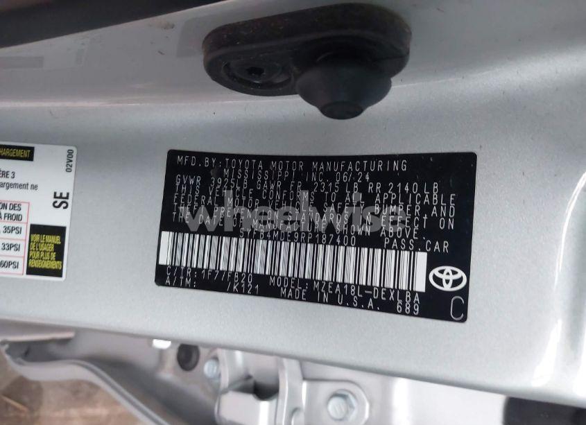 Photo 9 of 2024 Toyota Corolla LE (VIN 5YFB4MDE9RP187400)