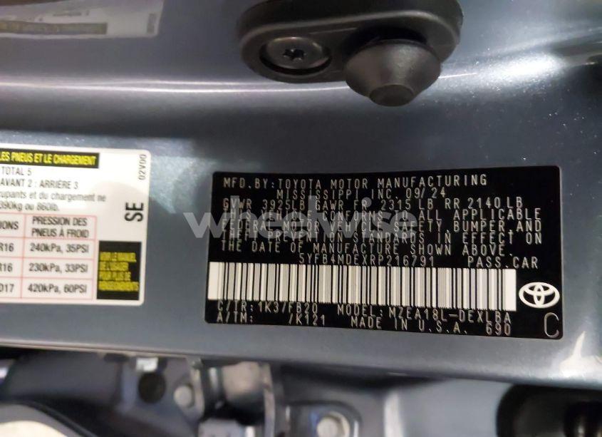 Photo 9 of 2024 Toyota Corolla LE (VIN 5YFB4MDEXRP216791)