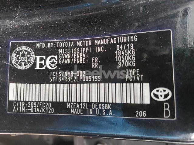Photo 5 of 2020 TOYOTA COROLLA SE (VIN 5YFB4RBE2LP005155)
