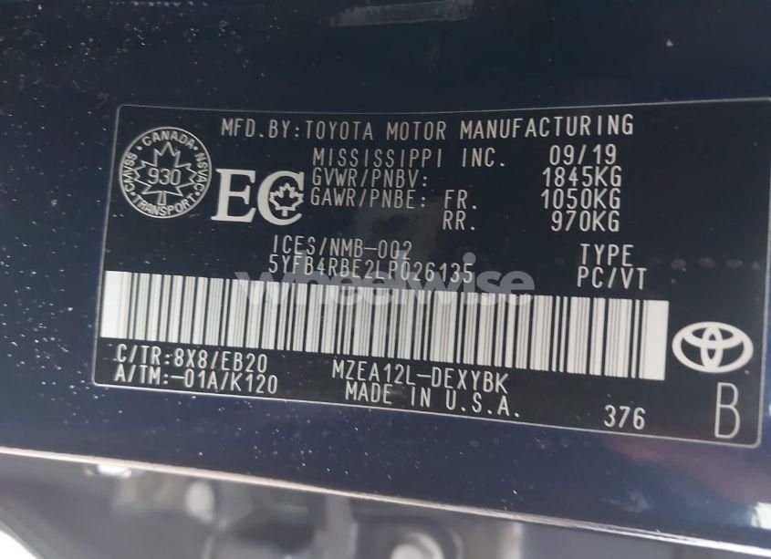 Photo 9 of 2020 Toyota Corolla XSE (VIN 5YFB4RBE2LP026135)