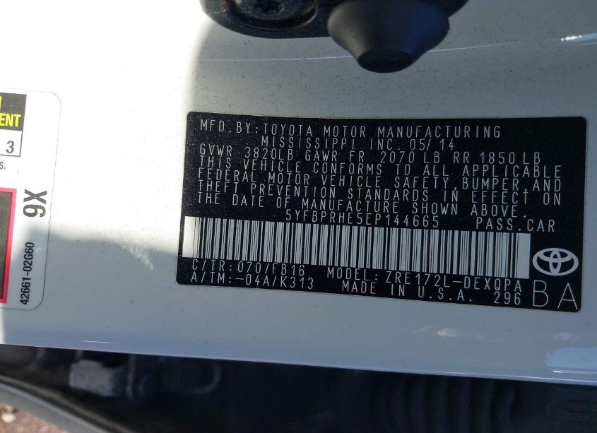 Photo 9 of 2014 Toyota Corolla LE ECO (VIN 5YFBPRHE5EP144665)