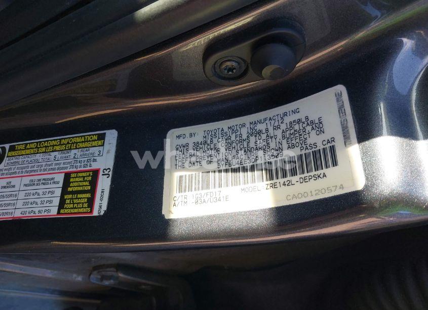 Photo 9 of 2013 Toyota Corolla S (VIN 5YFBU4EE3DP113509)