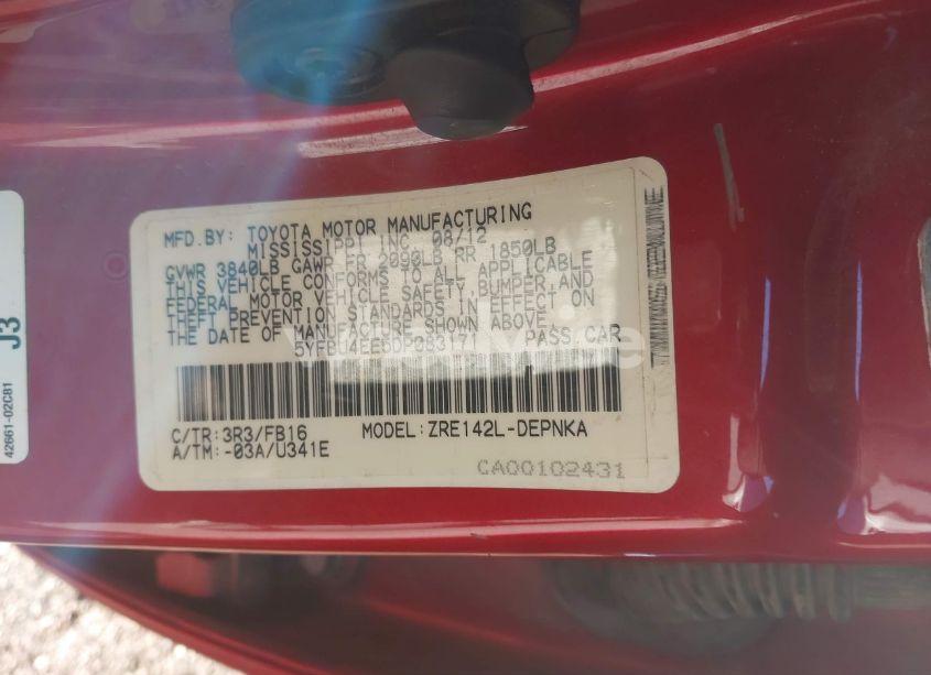 Photo 9 of 2013 Toyota Corolla LE (VIN 5YFBU4EE5DP083171)