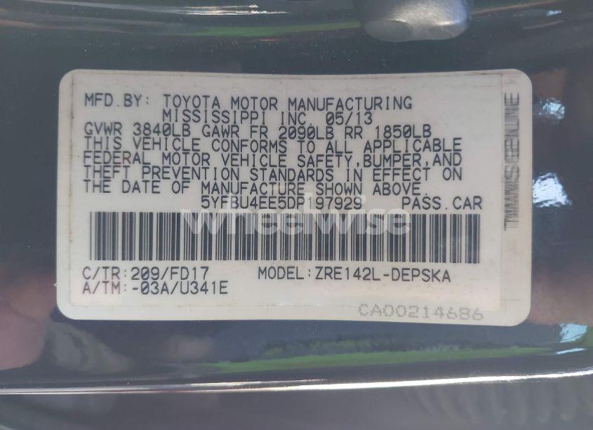 Photo 9 of 2013 Toyota Corolla S (VIN 5YFBU4EE5DP197929)