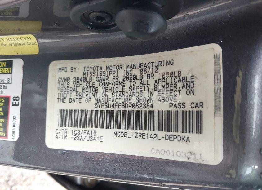 Photo 9 of 2013 Toyota Corolla L (VIN 5YFBU4EE6DP082384)